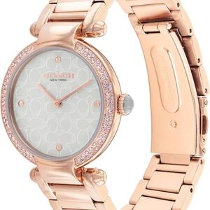 ✨New Authentic Coach Perfect Boyfriend Rose Gold Crystals Women's 14504184 Watch
